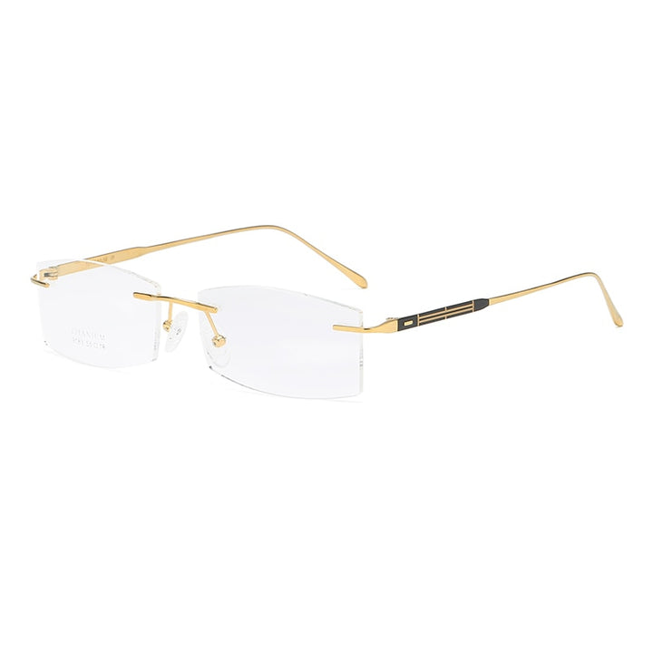 Zirosat 9183 Pure Titanium Rimless Unisex Eyeglasses Rimless Zirosat golden  