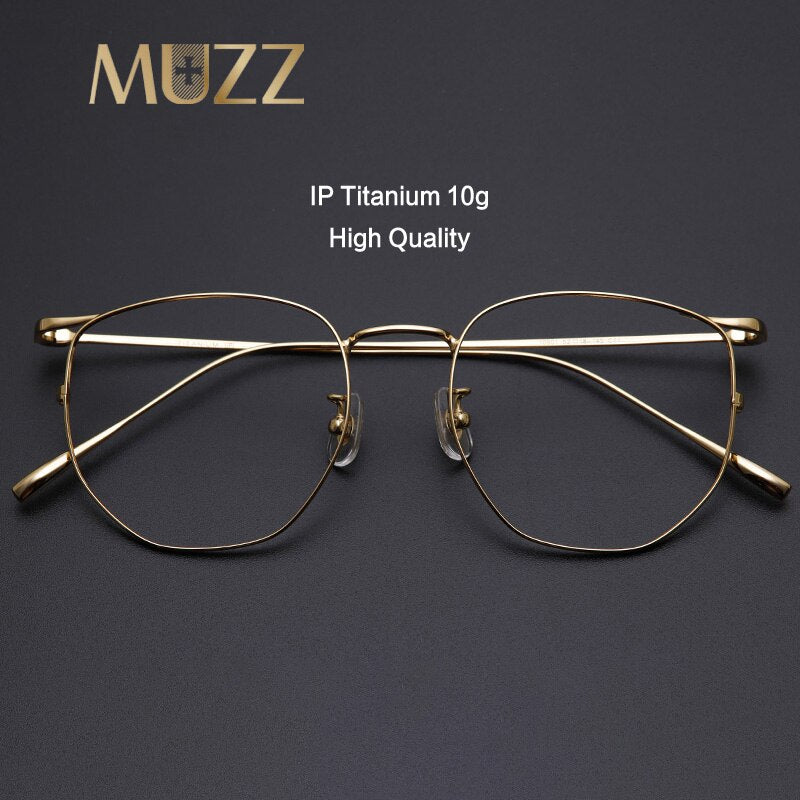 Muzz Full Rim Polygonal Square Titanium Frame Eyeglasses 109011 Full Rim Muzz   