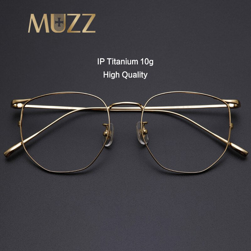 Muzz Full Rim Polygonal Square Titanium Frame Eyeglasses 109011 Full Rim Muzz   