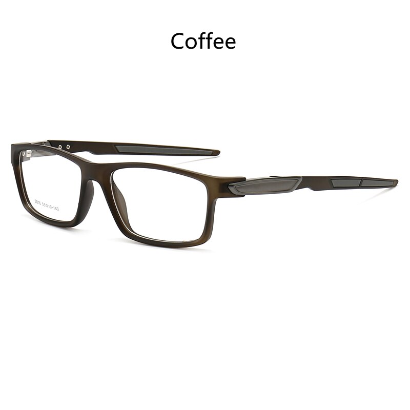 KatKani Men's Full Rim TR 90 Resin Square Sport Frame Eyeglasses K5816 Sport Eyewear KatKani Eyeglasses Coffee C3  