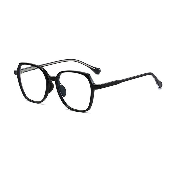 Handoer Unisex Full Rim Polygonal Square Tr 90 Eyeglasses Ld208 Full Rim Handoer Black  