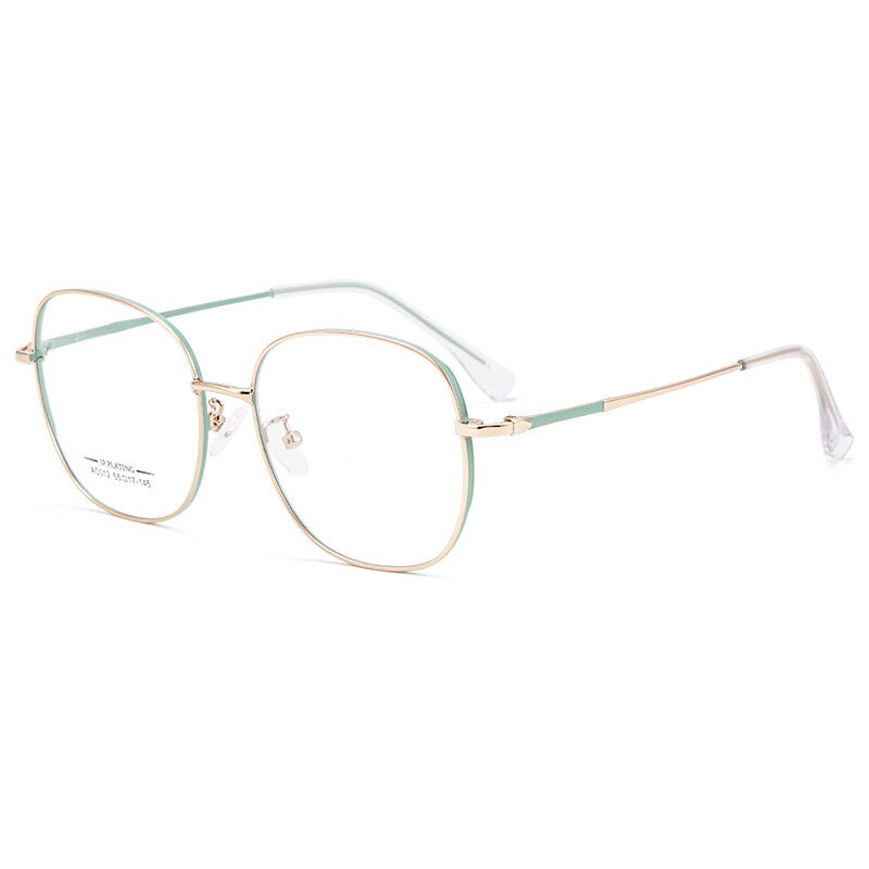 Hotony Unisex Full Rim Aluminum Magnesium Alloy Frame Eyeglasses AC012 Full Rim Hotony Green Rose Gold  