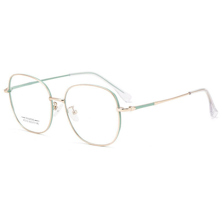 Hotony Unisex Full Rim Aluminum Magnesium Alloy Frame Eyeglasses AC012 Full Rim Hotony Green Rose Gold  