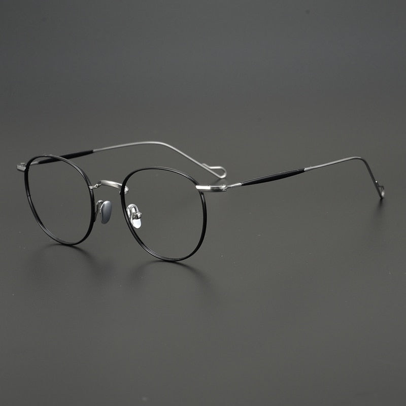 Gatenac Unisex Full Rim Round Titanium Frame Eyeglasses Gxyj491 Full Rim Gatenac 2  