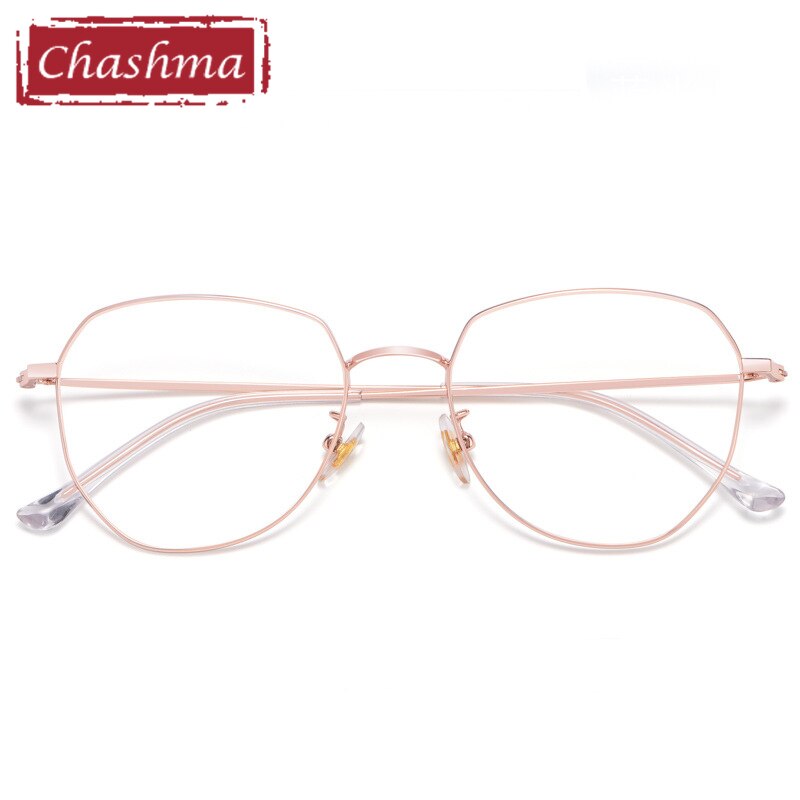 Chashma Ottica Unisex Full Rim Irregular Round Titanium Eyeglasses 8009 Full Rim Chashma Ottica   