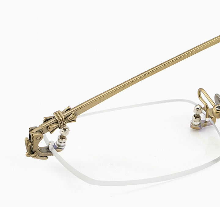 Hdcrafter Men's Rimless Rectangle Titanium Frame Eyeglasses 8808 Rimless Hdcrafter Eyeglasses   