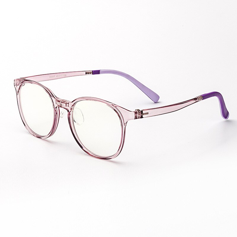 KatKani Unisex Children's Full Rim Round Silicone Frame Eyeglasses B5001 Full Rim KatKani Eyeglasses Purple  