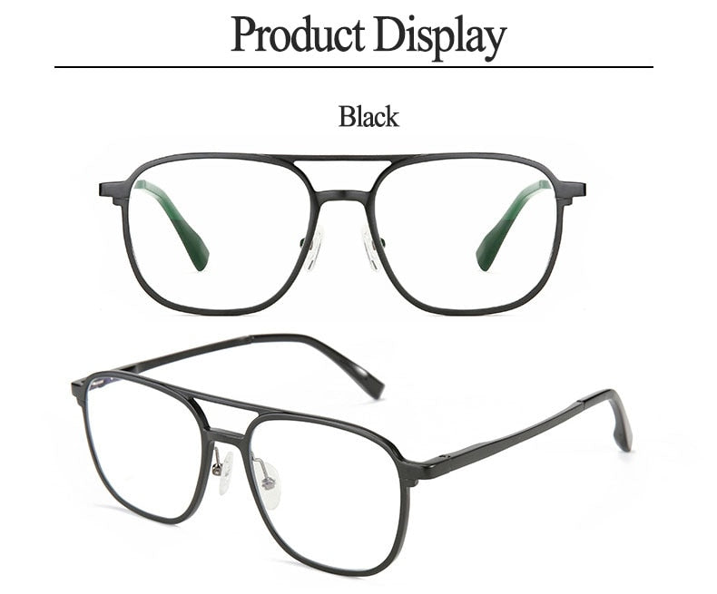 Hotochki Men's Full Rim Square Alloy Frame Eyeglasses 6113 Full Rim Hotochki   