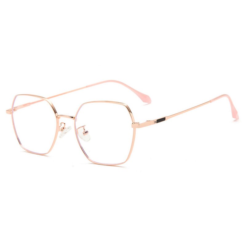 Hotochki Unisex Full Rim Alloy Frame Spring Hinge Eyeglasses 9339 Full Rim Hotochki Rose Gold  