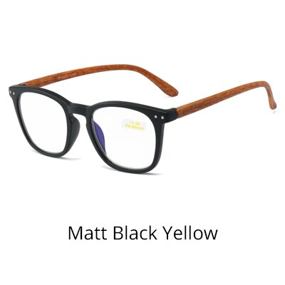 Ralferty Unisex Reading Glasses Magnifier Anti Blue Light F91104 Reading Glasses Ralferty Matt Black Yellow China +100