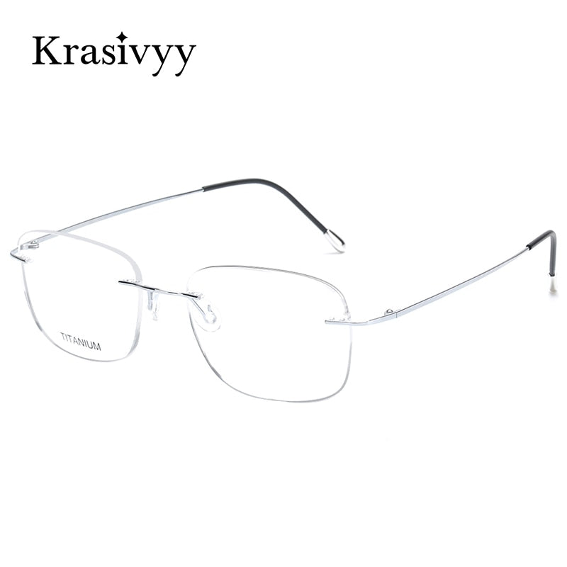 Krasivyy Men's Rimless Square Titanium Eyeglasses Kr16010 Rimless Krasivyy   