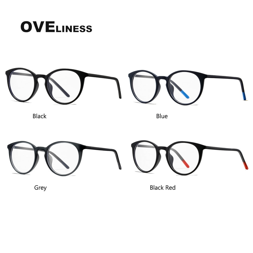 Oveliness Unisex Full Rim Round Tr 90 Titanium Eyeglasses 7251 Full Rim Oveliness   