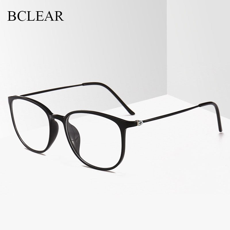 Unisex Full Rim Eyeglasses Ultra-Light TR90 Frame 2212 Full Rim Bclear bright black  