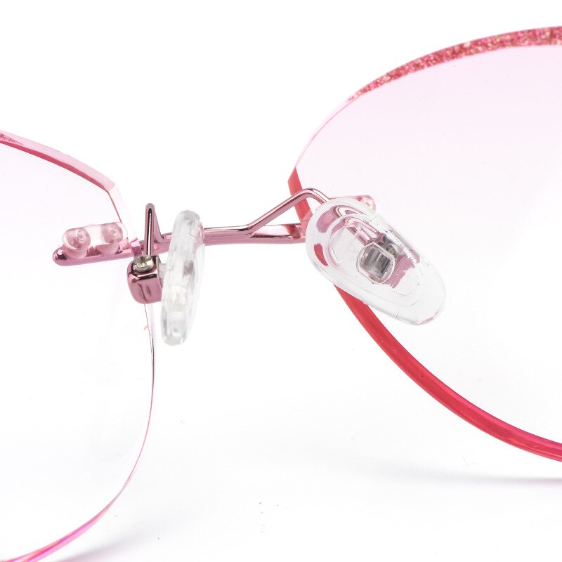 Reven Jate Women's Eyeglasses Titanium Rimless Diamond Cutting 1075 Rimless Reven Jate   