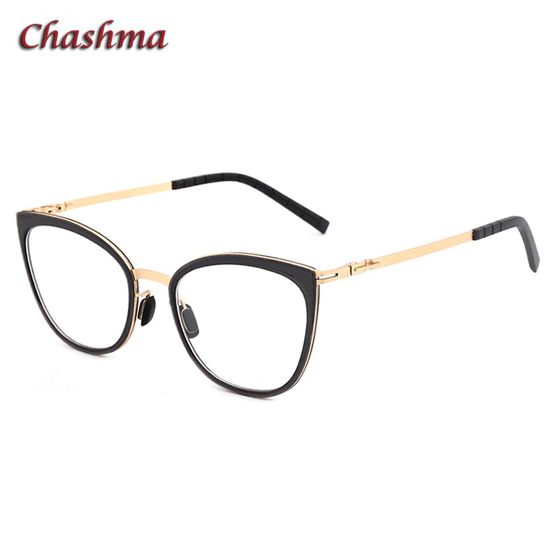 Chashma Ochki Women's Full Rim Square Cat Eye Acetate Alloy Eyeglasses 8907 Full Rim Chashma Ochki C3 Gray  