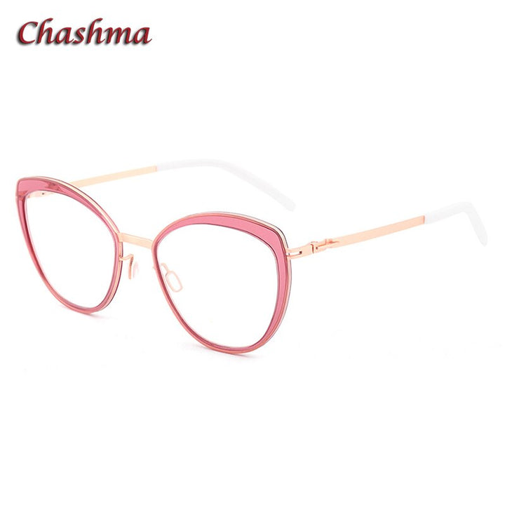 Chashma Ochki Women's Full Rim Square Cat Eye Acetate Alloy Eyeglasses 8908 Full Rim Chashma Ochki C4  