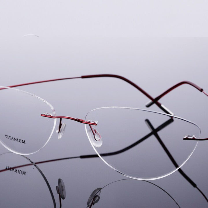Women's Eyeglasses Flexible Memory Titanium Rimless N20003 Rimless Bclear   
