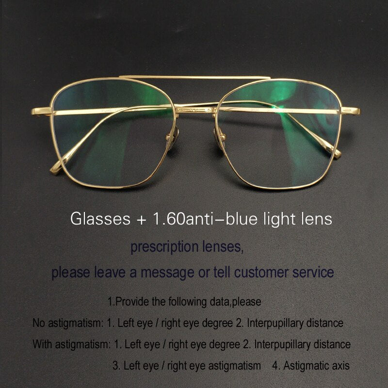 Unisex Retro Double Bridge Eyeglasses Titanium Frame Customizable Lenses Frame Yujo white China 