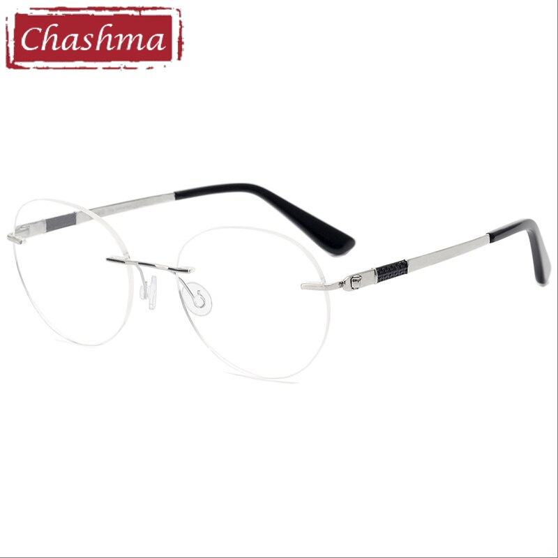Chashma Ottica Men's Rimless Round Titanium Eyeglasses 5012 Rimless Chashma Ottica   