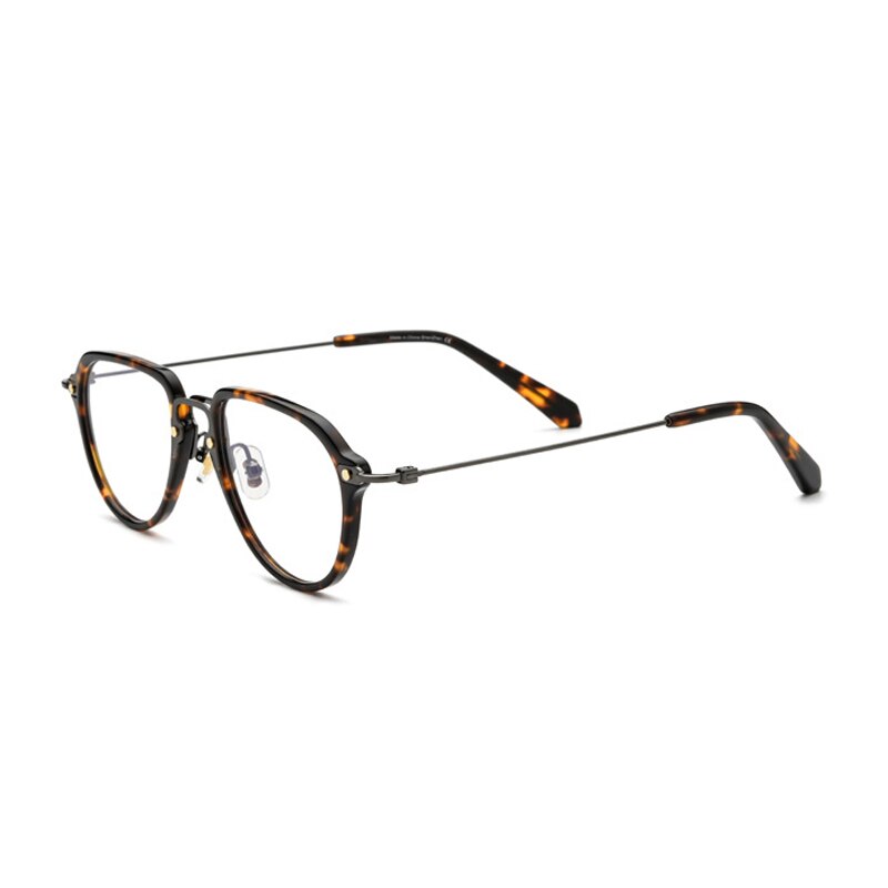 Gatenac Unisex Full Rim Square Acetate Titanium Frame Eyeglasses Gxyj631 Full Rim Gatenac 1  