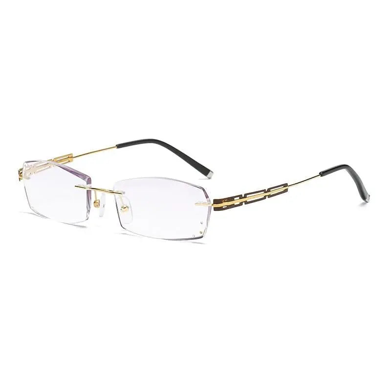 Zirosat Unisex Titanium Rimless Eyewear 2937 - Golden diamond cut