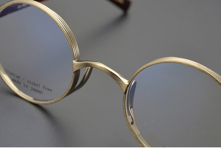 Unisex Thick Round Titanium Acetate Frame Eyeglasses Customizable Lenses Frame Yujo   