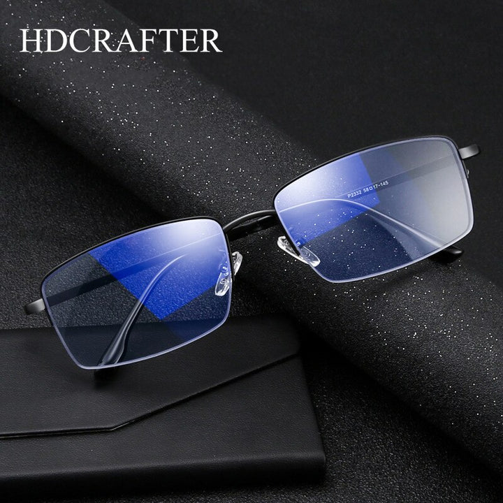 Hdcrafter Unisex Full Rim Rectangle Square Alloy Frame Eyeglasses 2332 Full Rim Hdcrafter Eyeglasses   