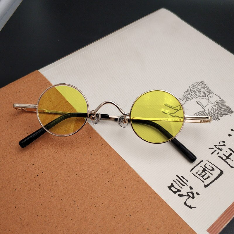 Yujo Unisex Acetate Alloy Small Round Sunglasses Y050 Sunglasses Yujo   