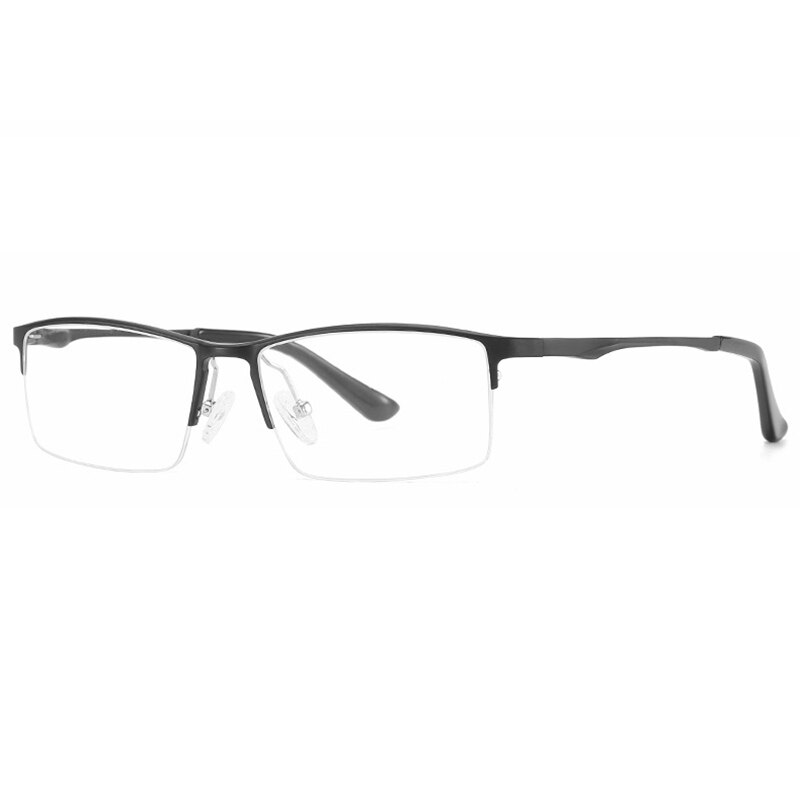 Hotony Unisex Semi Rim Rectangle Alloy Frame Eyeglasses 6263 Semi Rim Hotony black  