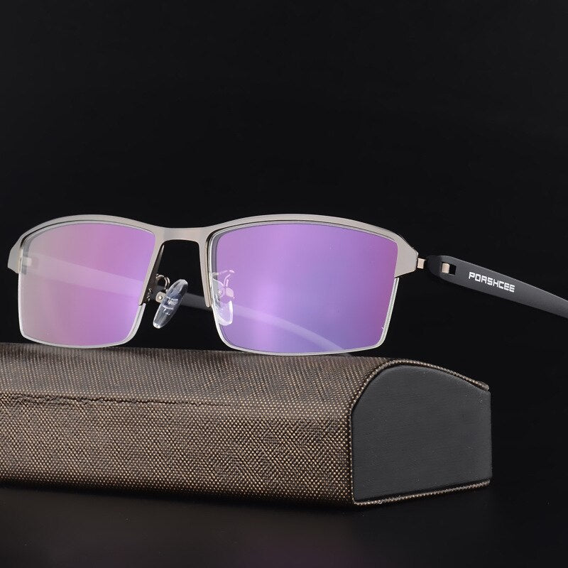 Hotochki Men's Semi Rim Square Alloy Eyeglasses P9031 Semi Rim Hotochki   