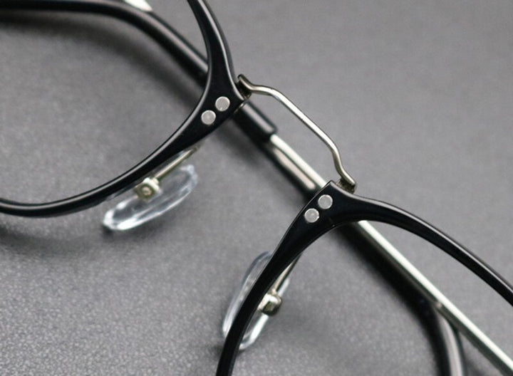 Aissuarvey Plated Titanium Acetate Rectangular Full Rim Unisex Eyeglasses Full Rim Aissuarvey Eyeglasses   