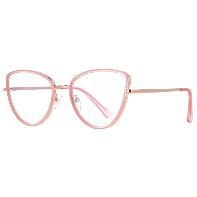 CCSpace Women's Full Rim Cat Eyel Tr 90 Titanium Frame Eyeglasses 53369 Full Rim CCspace Pink  