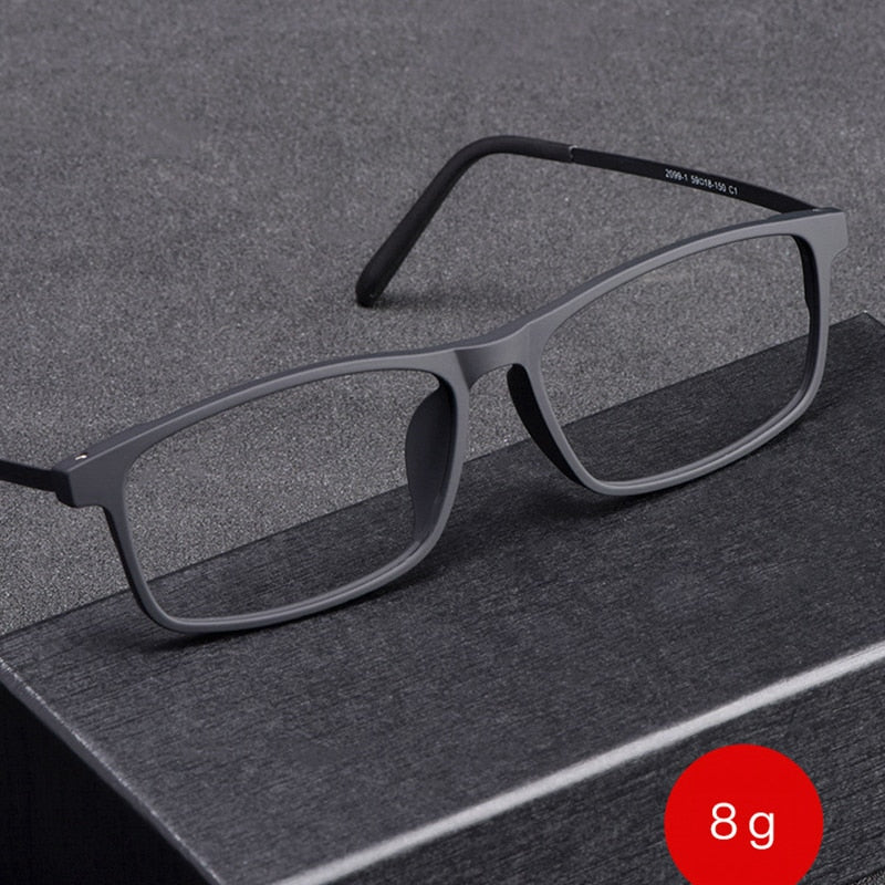 Hotony Unisex Full Rim Rectangle TR 90 Resin B Titanium Frame Eyeglasses 20991 Full Rim Hotony   
