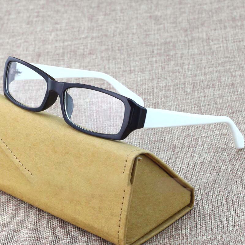 Unisex Reading Glasses Rectangular Lenses Plastic Frame Reading Glasses Vazrobe 0 black white 