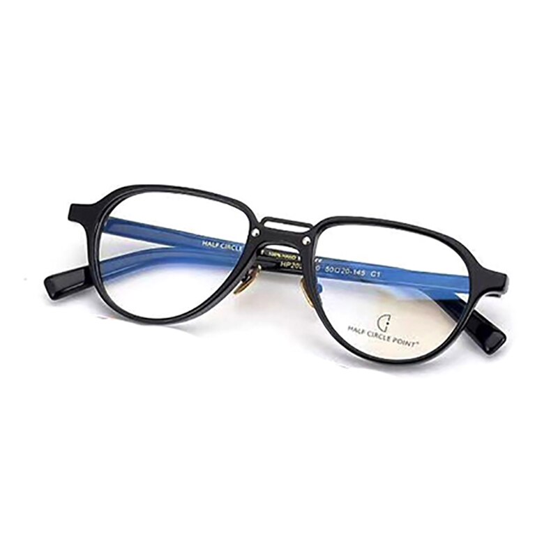 Aissuarvey Round Light Acetate Full Rim Double Bridge Frame Eyeglasses Full Rim Aissuarvey Eyeglasses black  