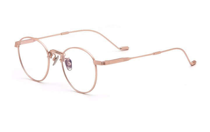 Muzz Men's Full Rim Round/Square B Titanium Frame Eyeglasses 21-22 Full Rim Muzz Round rose gold  