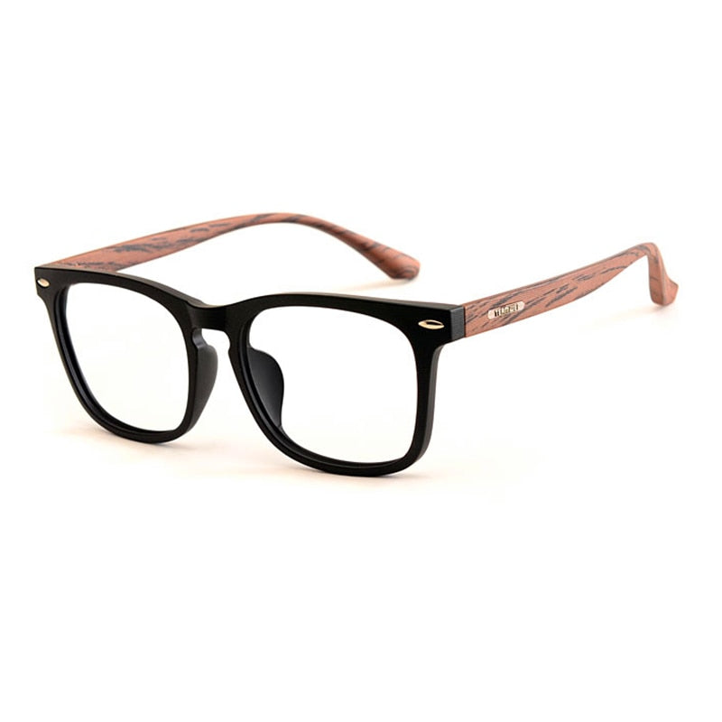 Yimaruili Unisex Full Rim Imitation Wood Resin Frame Eyeglasses 98028 Full Rim Yimaruili Eyeglasses   