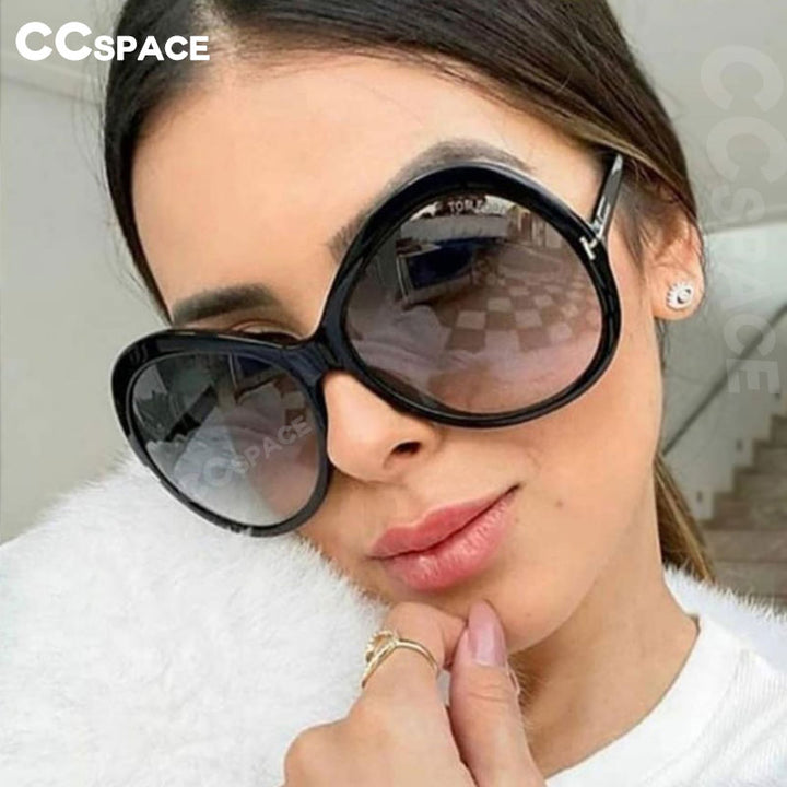 CCSpace Unisex Full Rim Oversized Round Resin Frame Eyeglasses 46595 Full Rim CCspace Sunglasses   