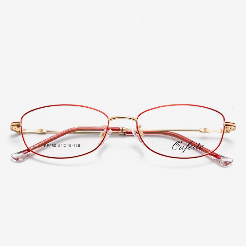 Bclear Women's Eyeglasses Alloy Oval Sc050 Frame Bclear Red gold  