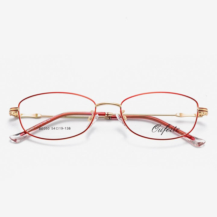 Bclear Women's Eyeglasses Alloy Oval Sc050 Frame Bclear Red gold  