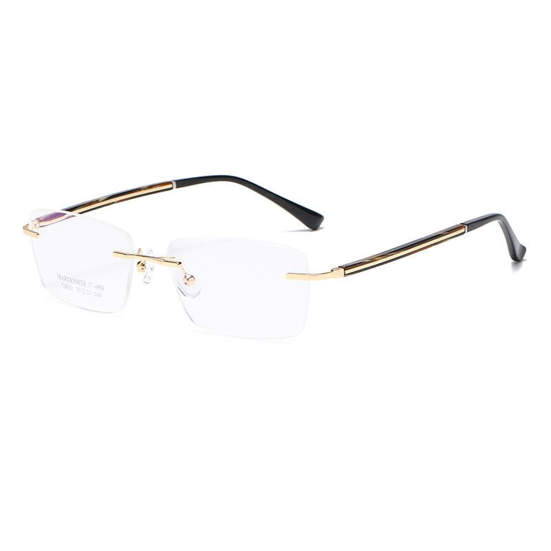 Zirosat 52033 Unisex Eyeglasses Square Rimless Rimless Zirosat golden  