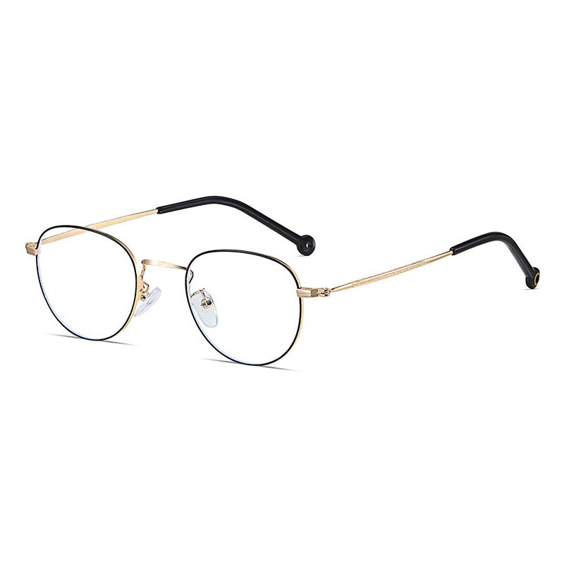 Hotony Unisex Full Rim Alloy Round Frame Eyeglasses 9957 Full Rim Hotony BLACK GOLD  