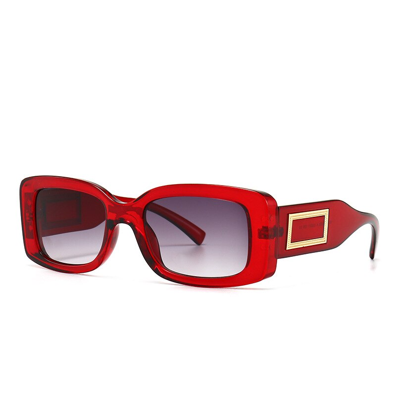 CCSpace Unisex Full Rim Rectangle Resin Frame Punk Sunglasses 46388 Sunglasses CCspace Sunglasses   