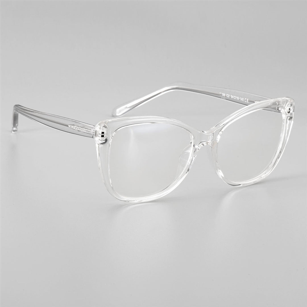 CCSpace Unisex Full Rim Cat Eye Tr 90 Titanium Frame Eyeglasses 51015 Full Rim CCspace clear  