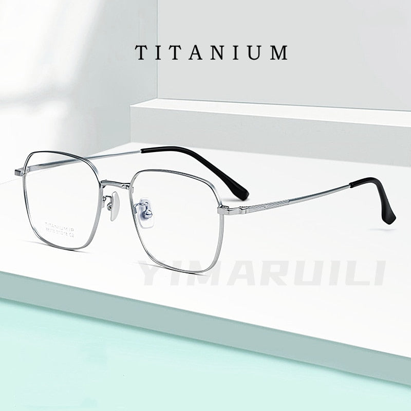 Yimaruili Unisex Full Rim Square Titanium IP Frame Eyeglasses  88318K Full Rim Yimaruili Eyeglasses   