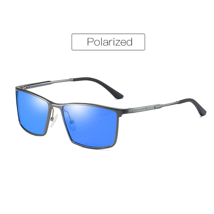Aidien Unisex Full Rim Aluminum Magnesium Square Frame Myopic Lens Sunglasses B8676 Sunglasses Aidien Blue 0 