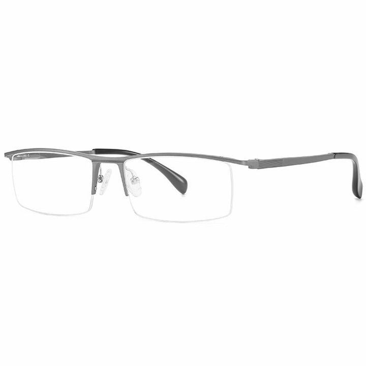 Hotochki Unisex Semi Rim Aluminum Magnesium Alloy Frame Eyeglasses 6297 Semi Rim Hotochki gray  