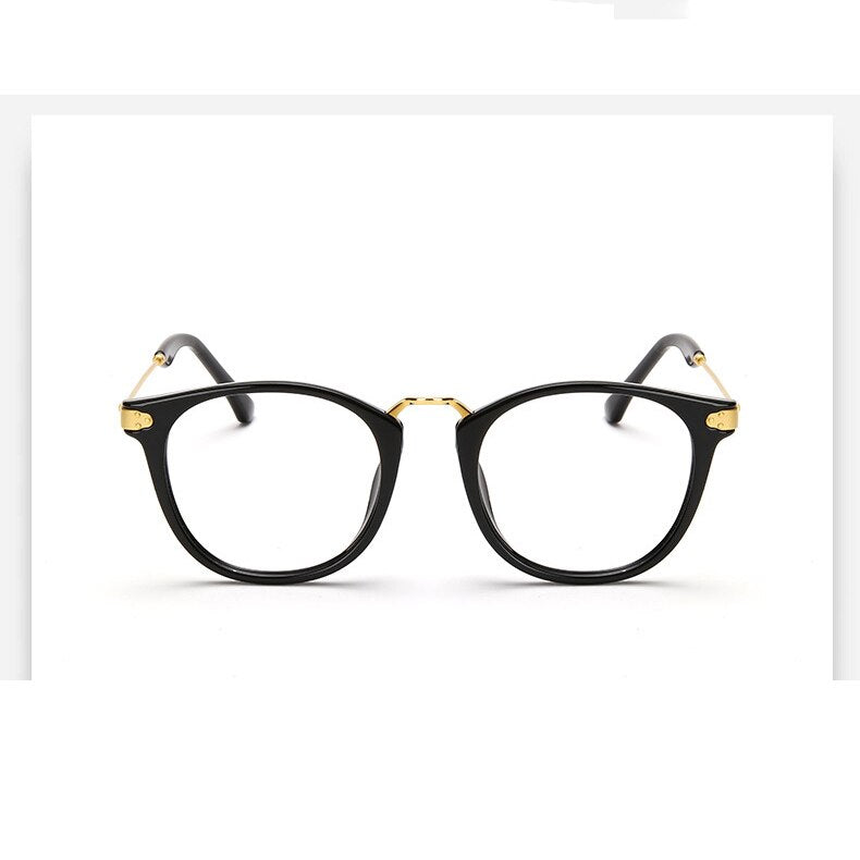 Oveliness Unisex Full Rim Round Tr 90 Titanium Alloy Eyeglasses 5844 Full Rim Oveliness shiny black  