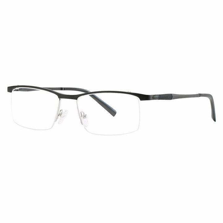 Hotochki Unisex Semi Rim Aluminum Magnesium Alloy Frame Eyeglasses 6303 Semi Rim Hotochki black  