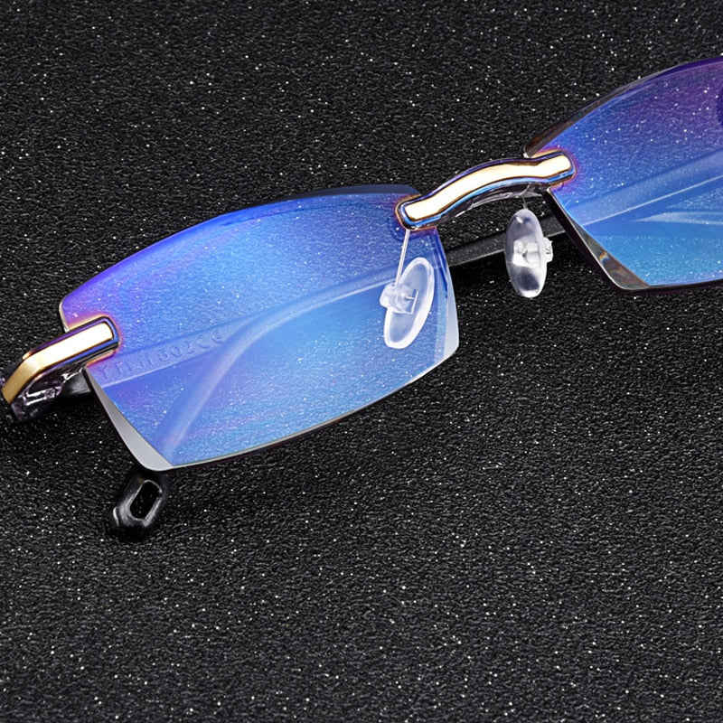 Unisex Reading Glasses Anti Blue Rays Rimless Alloy Eyewear Diopter +1.0 1.5 2.0 2.5 3.0 3.5 4.0 Reading Glasses Seemfly   